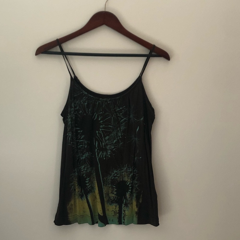 Pattern black tank top